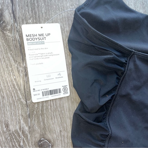 NWT Athleta Mesh Me Up Romper one piece Small Black - Picture 6 of 7